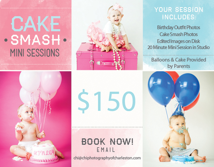 Now offering Cake Smash session rates for the studio! Charleston_SC_Cake_Smash_Session